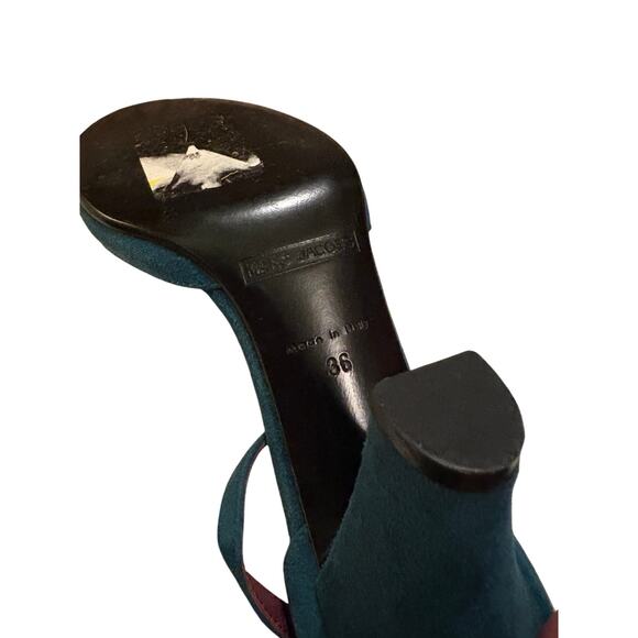 Marc Jacobs Suede Studded D’Orsay Pumps – Fall 2005 RTW – Dark Teal – Size 36 - Picture 4 of 5